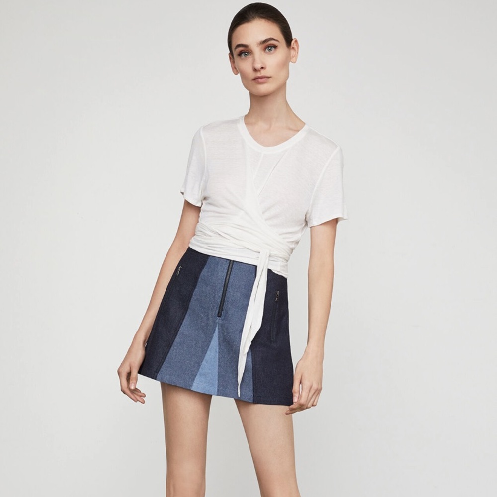 BCBGMAXAZRIA 'Judah' Colorblocked Mini Skirt L